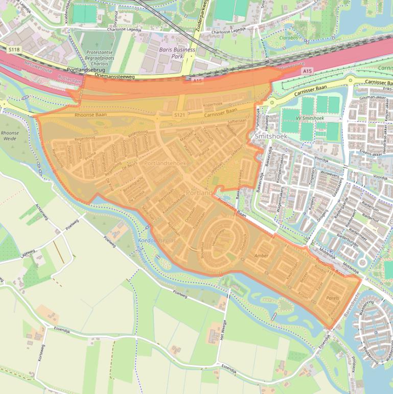 Kaart van postcodegebied 3162.