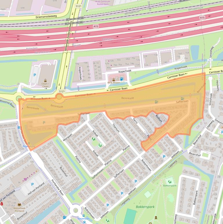 Kaart van postcodegebied 3162PL.