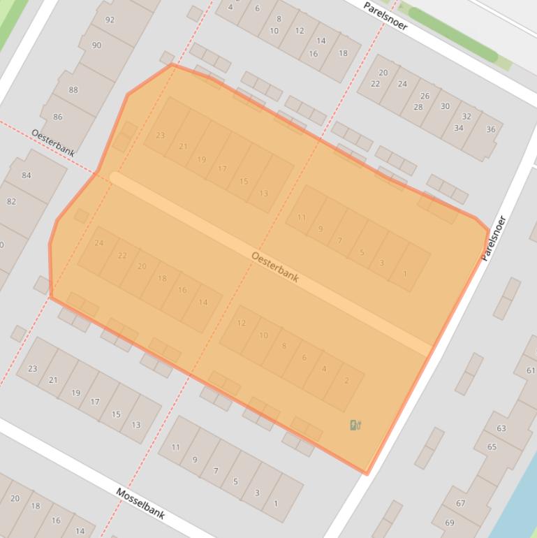 Kaart van postcodegebied 3162VJ.