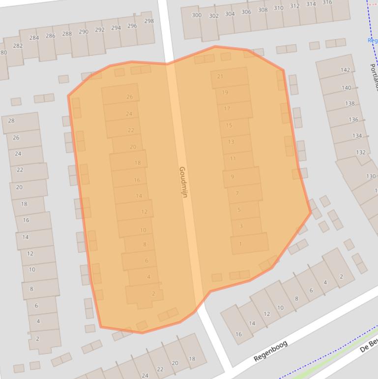 Kaart van postcodegebied 3162XD.