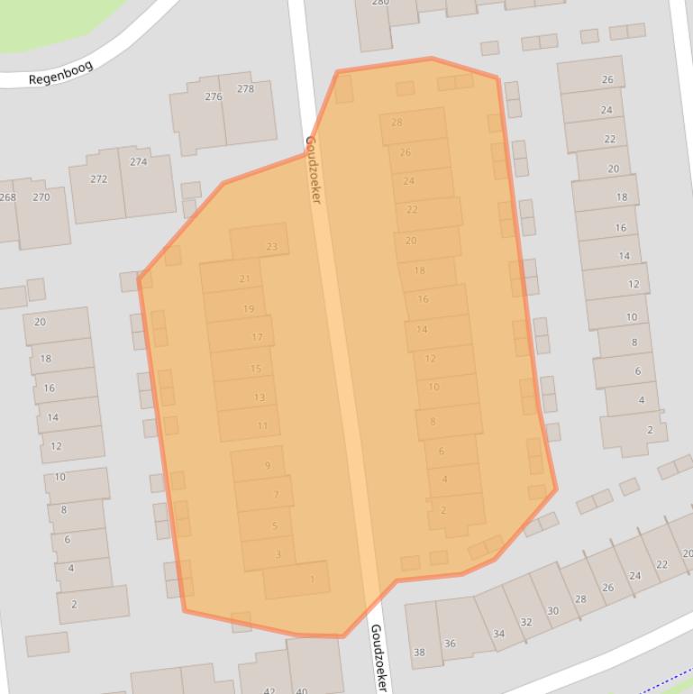 Kaart van postcodegebied 3162XE.