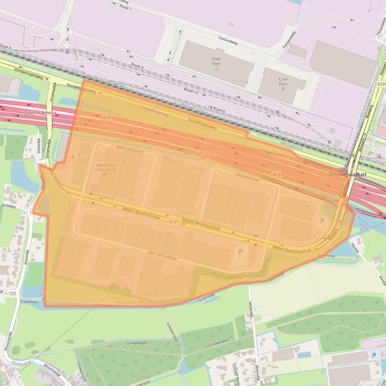 Kaart van postcodegebied 3165.