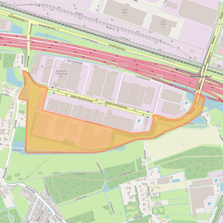 Kaart van postcodegebied 3165AM.