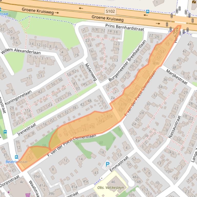 Kaart van postcodegebied 3171EB.