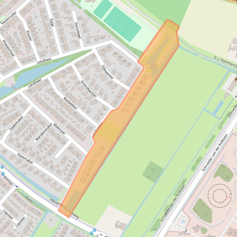 Kaart van postcodegebied 3171HE.