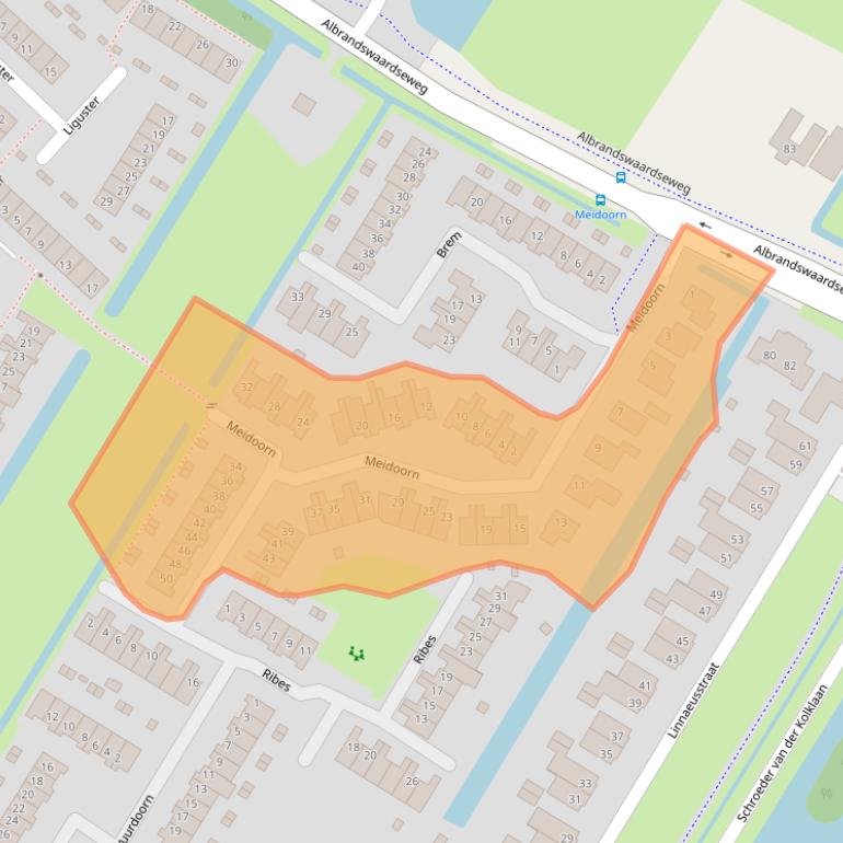 Kaart van postcodegebied 3171NB.