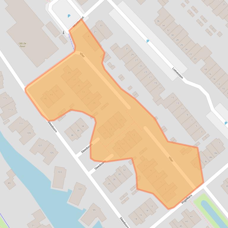 Kaart van postcodegebied 3171PT.