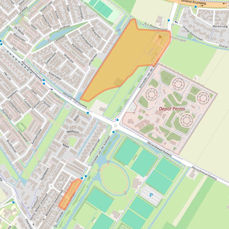 Kaart van postcodegebied 3172VJ.