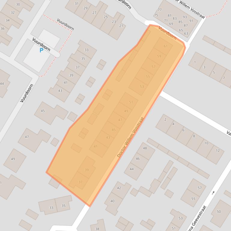 Kaart van postcodegebied 3172VL.