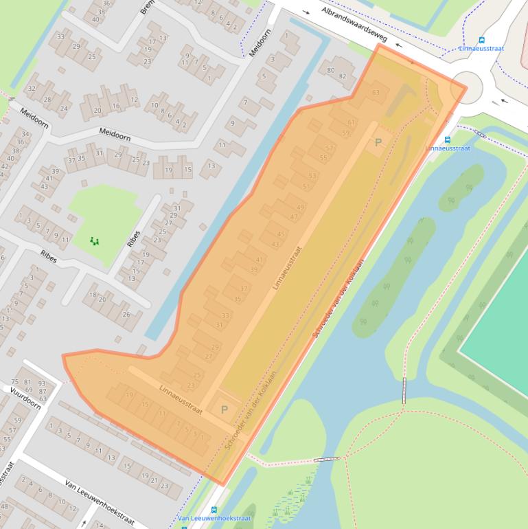 Kaart van postcodegebied 3172VW.