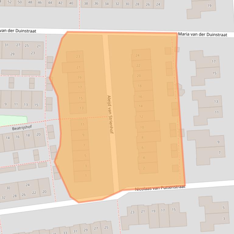 Kaart van postcodegebied 3176VE.