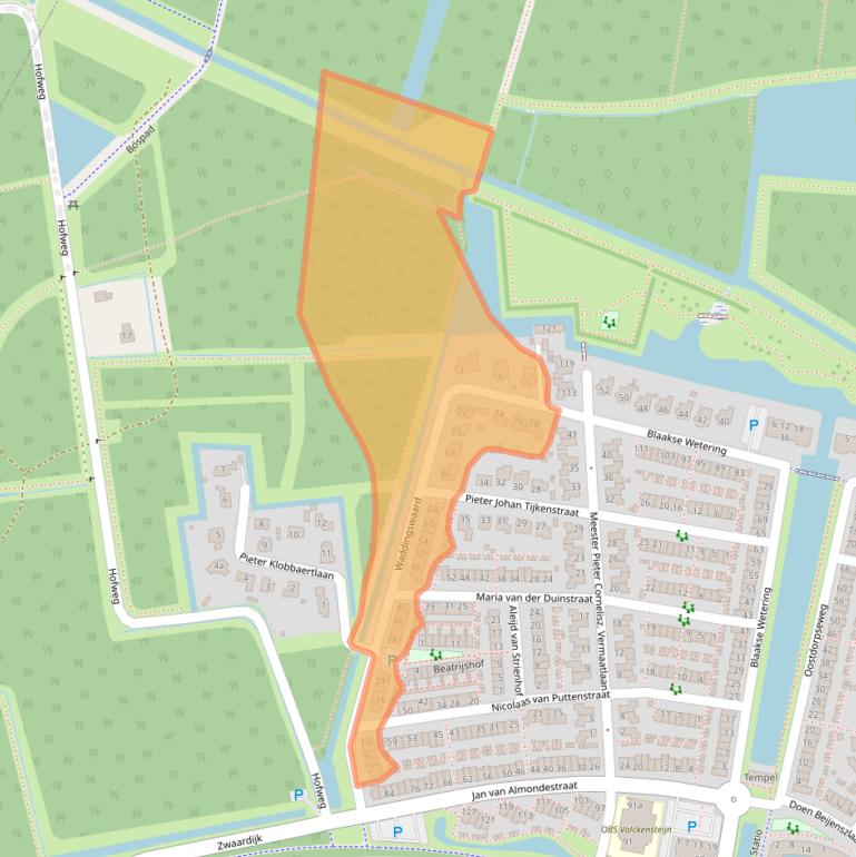 Kaart van postcodegebied 3176XD.