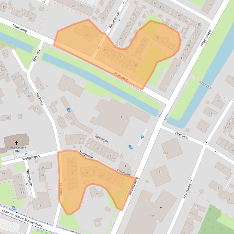 Kaart van postcodegebied 3181AW.