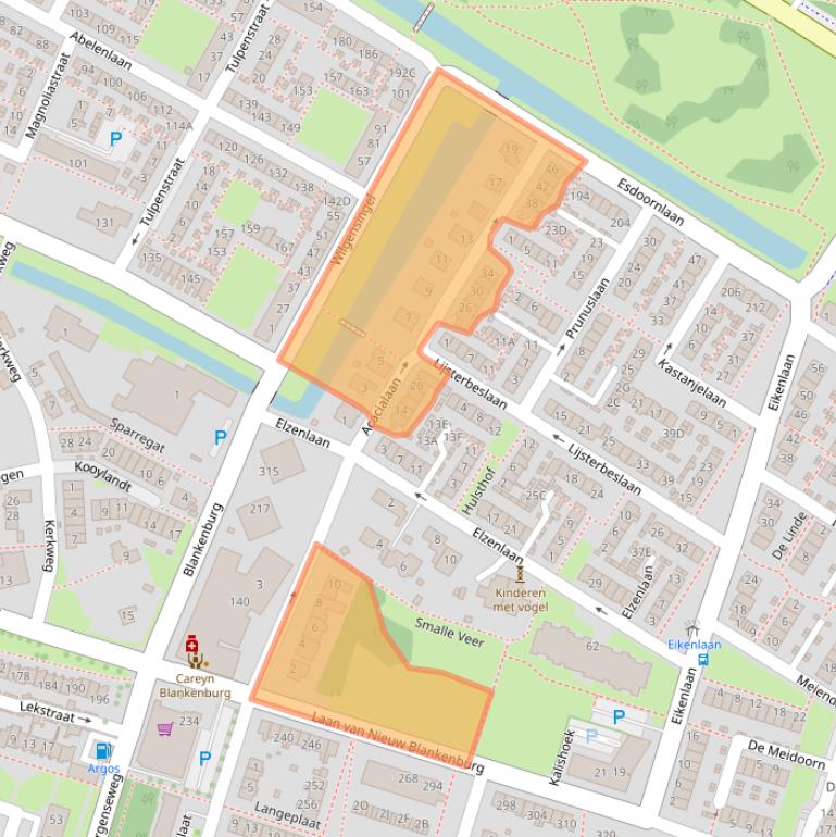 Kaart van postcodegebied 3181BA.