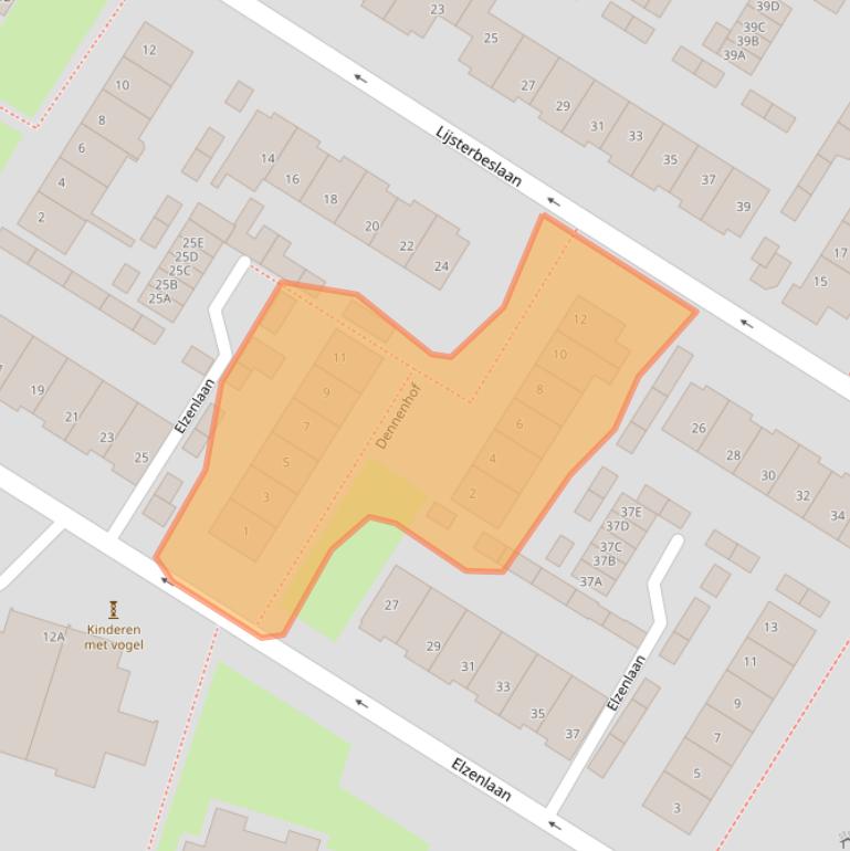 Kaart van postcodegebied 3181BD.