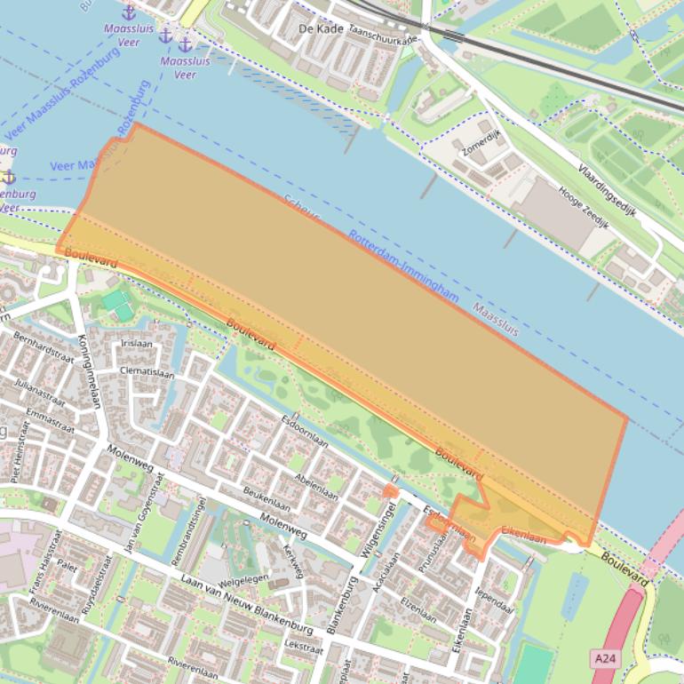 Kaart van postcodegebied 3181BH.