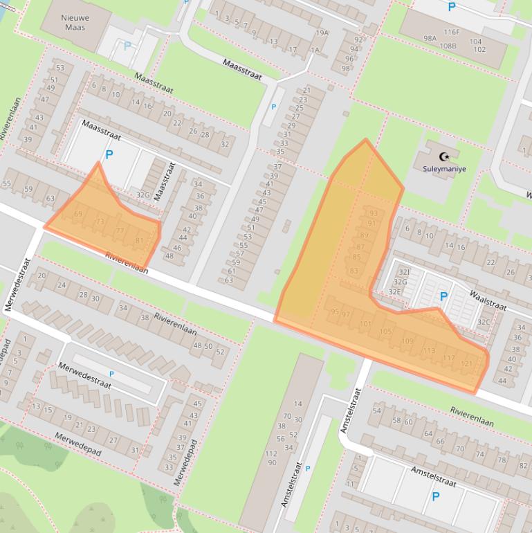 Kaart van postcodegebied 3181DN.