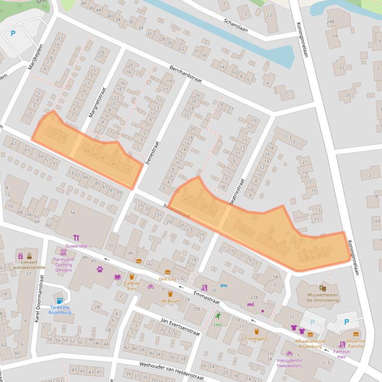 Kaart van postcodegebied 3181GJ.