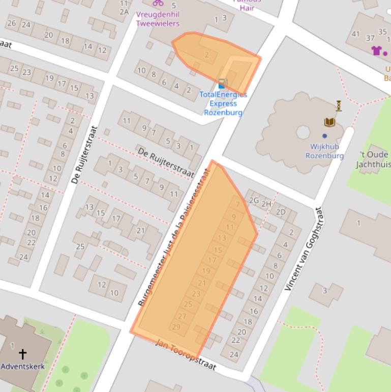 Kaart van postcodegebied 3181VA.