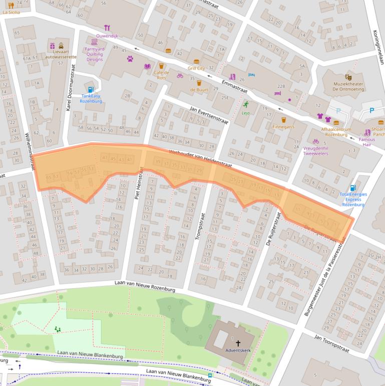 Kaart van postcodegebied 3181VK.