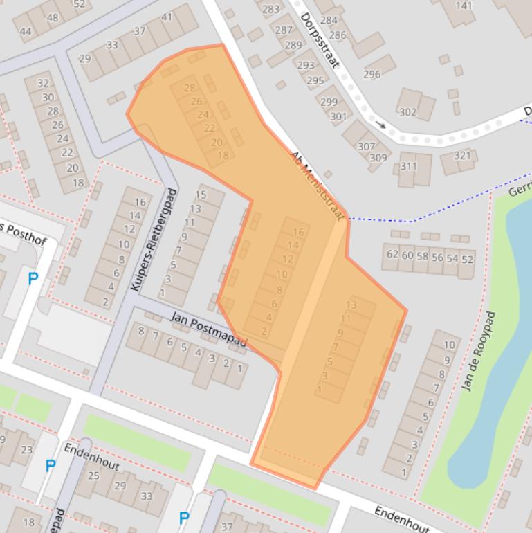 Kaart van postcodegebied 3191AA.