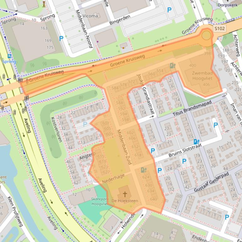 Kaart van postcodegebied 3191AH.