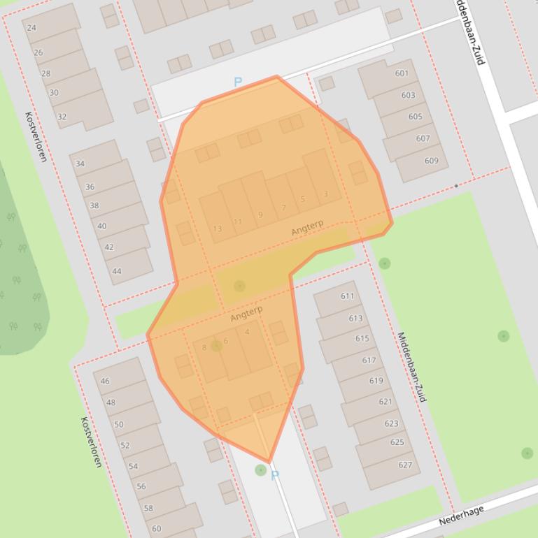 Kaart van postcodegebied 3191AM.
