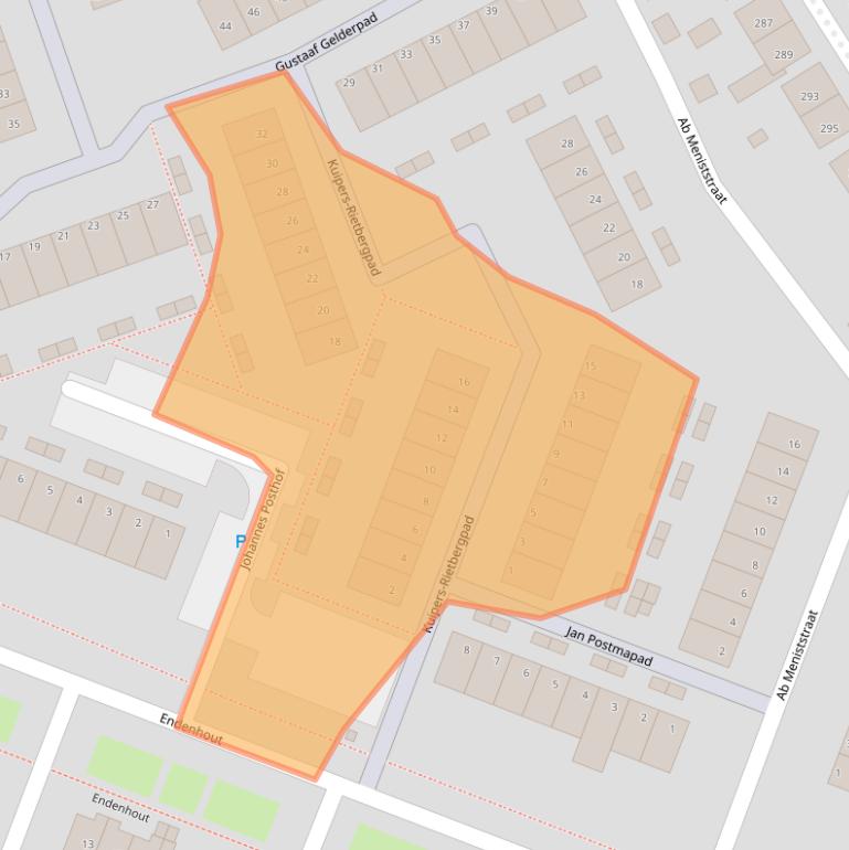 Kaart van postcodegebied 3191BP.