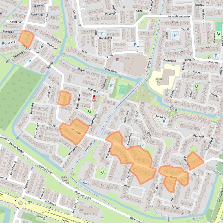 Kaart van postcodegebied 3191DE.