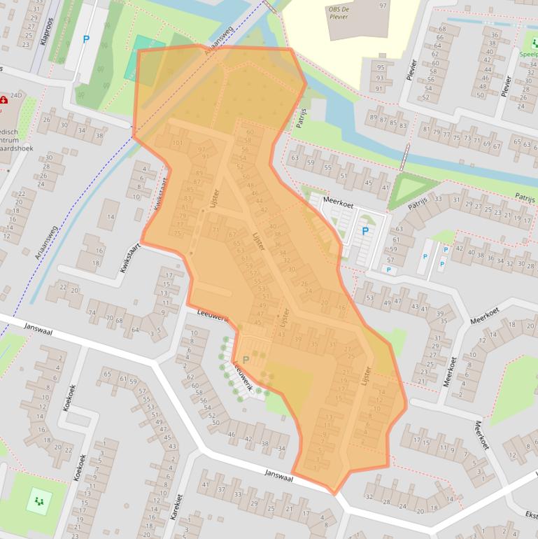 Kaart van postcodegebied 3191DM.