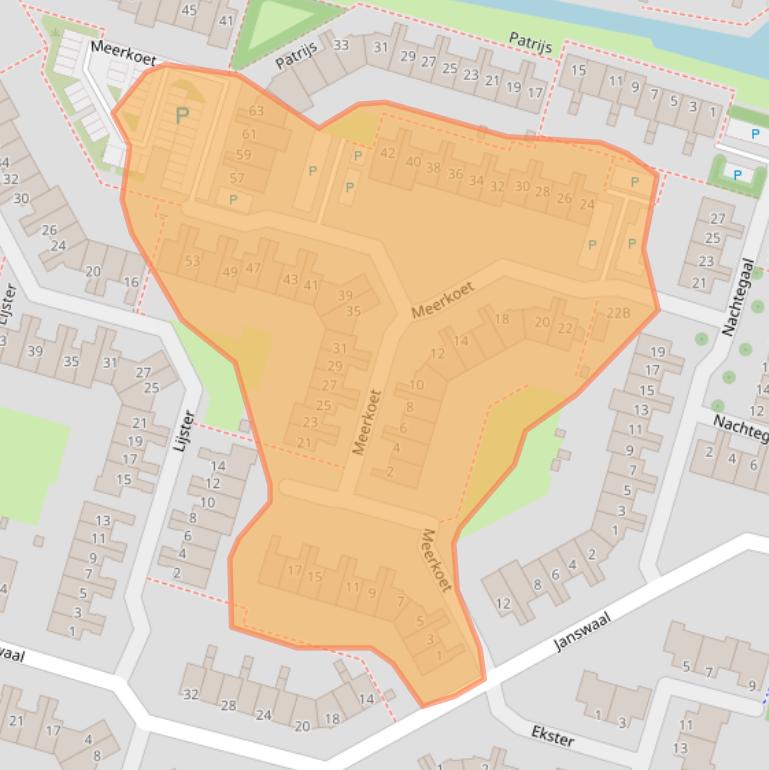 Kaart van postcodegebied 3191DN.