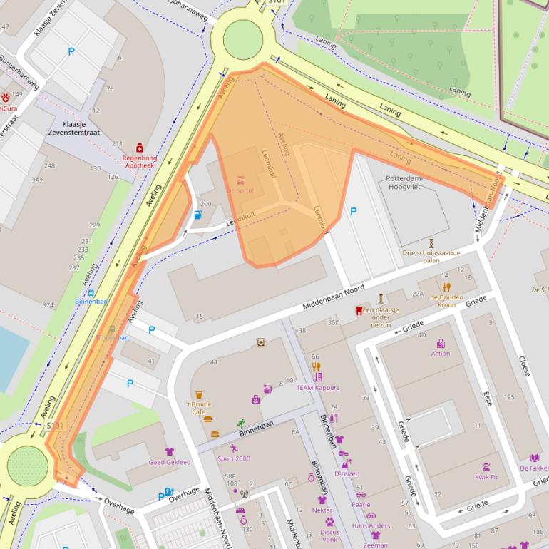 Kaart van postcodegebied 3191ET.