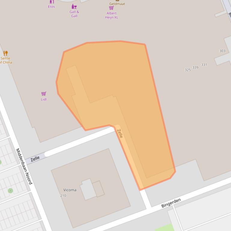 Kaart van postcodegebied 3191EW.