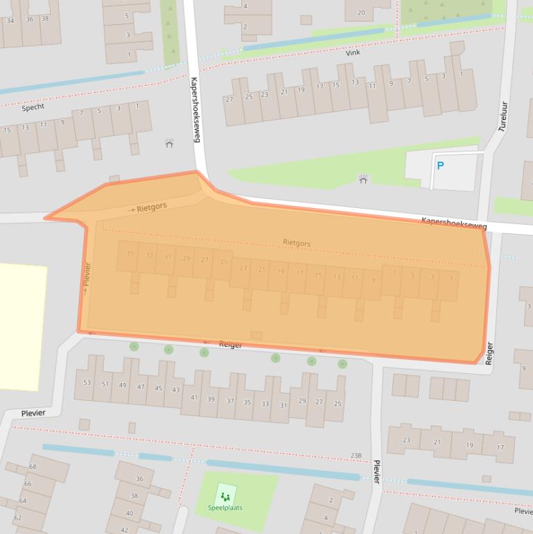 Kaart van postcodegebied 3191GC.