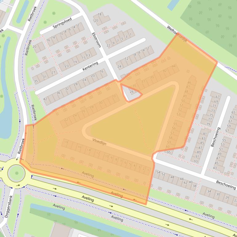 Kaart van postcodegebied 3191HS.