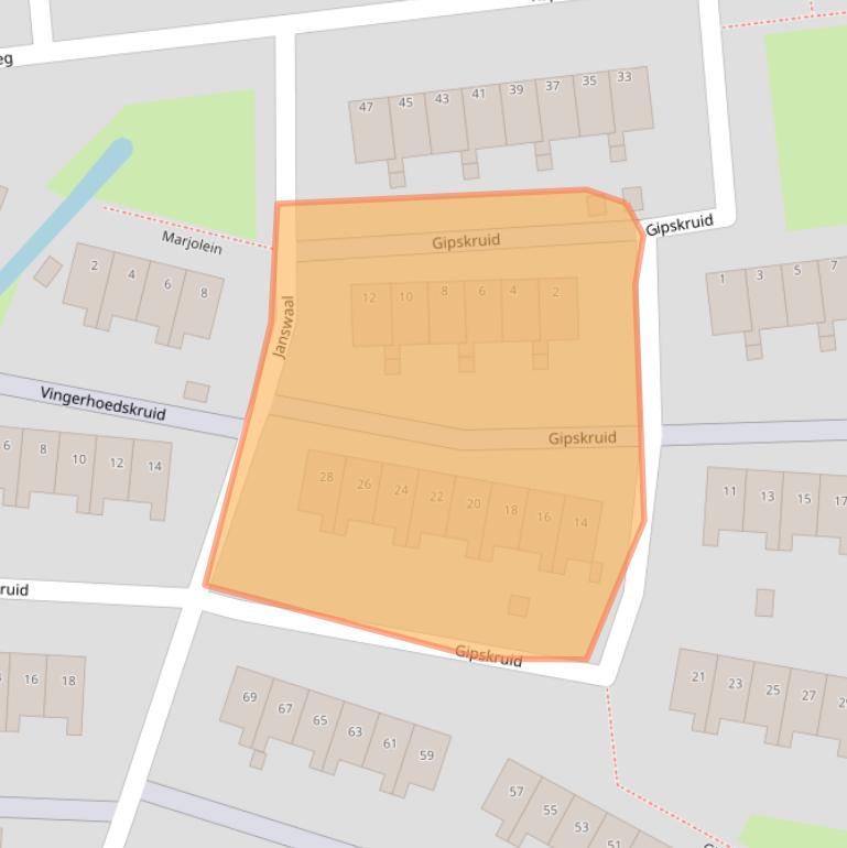 Kaart van postcodegebied 3191JB.