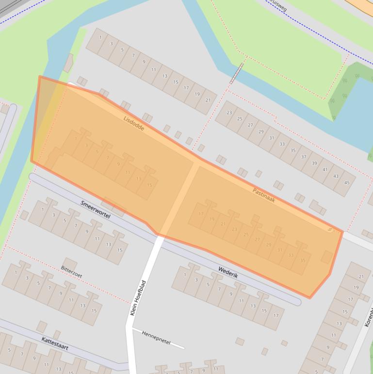 Kaart van postcodegebied 3191JJ.