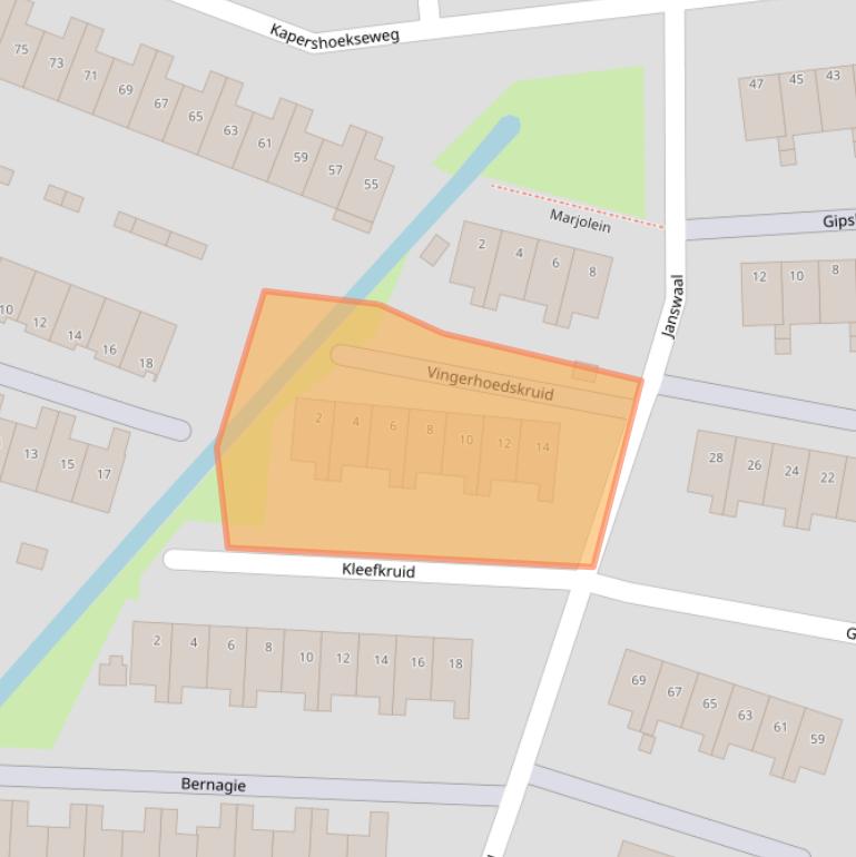 Kaart van postcodegebied 3191JN.