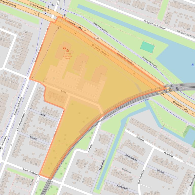 Kaart van postcodegebied 3191KE.