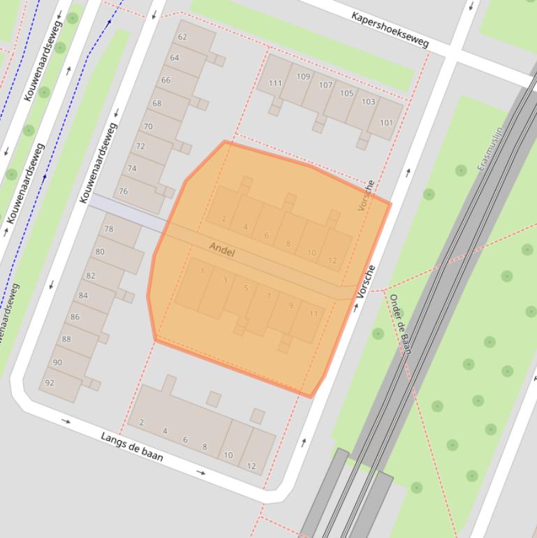 Kaart van postcodegebied 3191KJ.