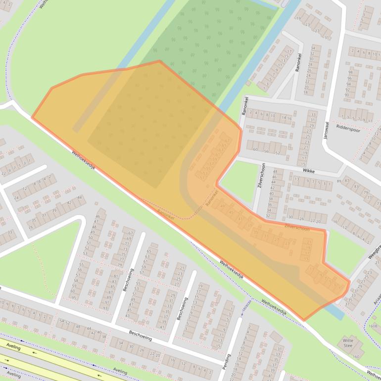 Kaart van postcodegebied 3191PJ.