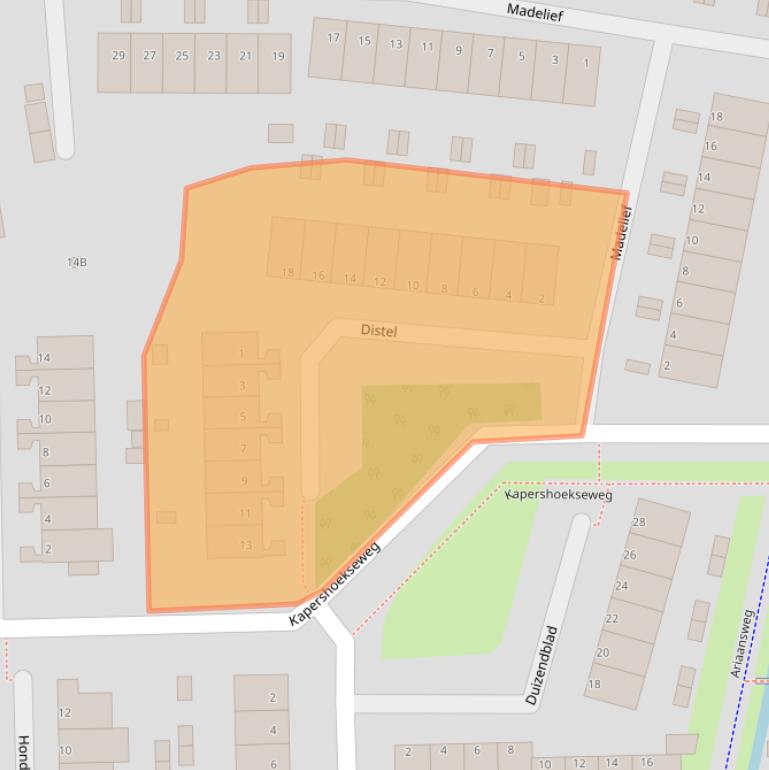 Kaart van postcodegebied 3191RC.