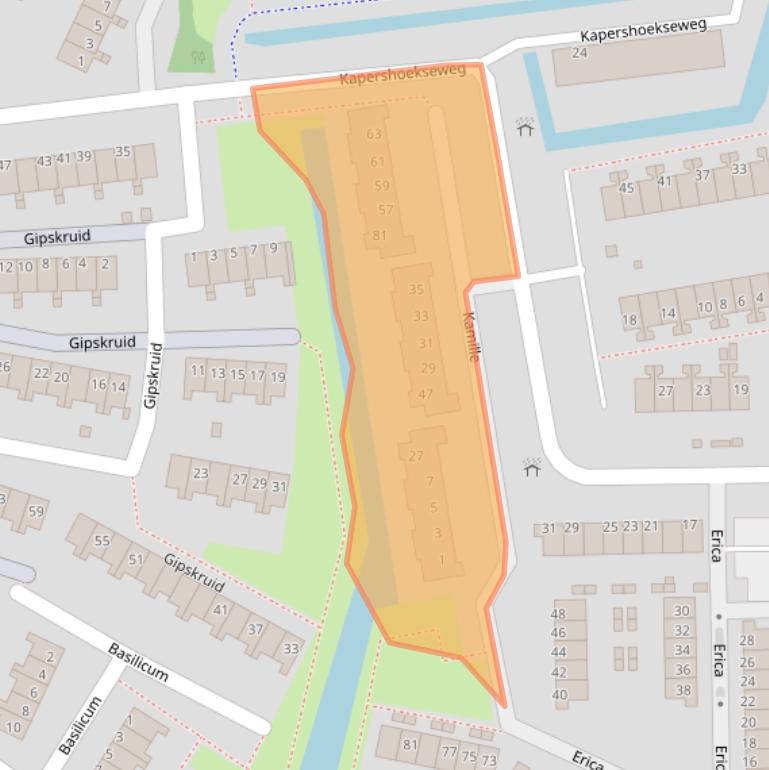 Kaart van postcodegebied 3191RJ.