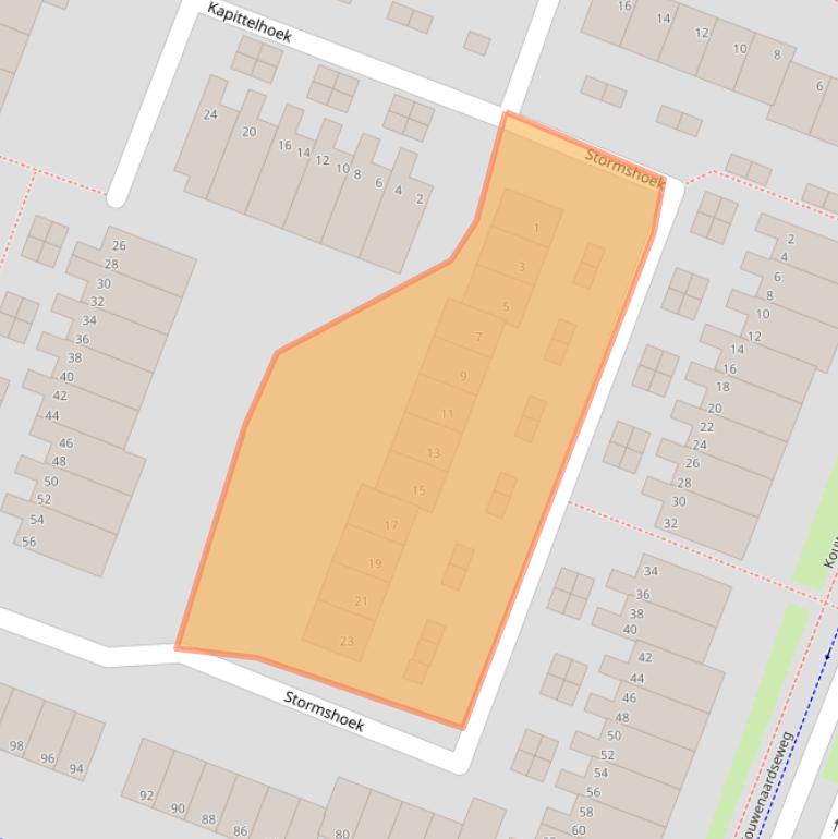 Kaart van postcodegebied 3191TJ.