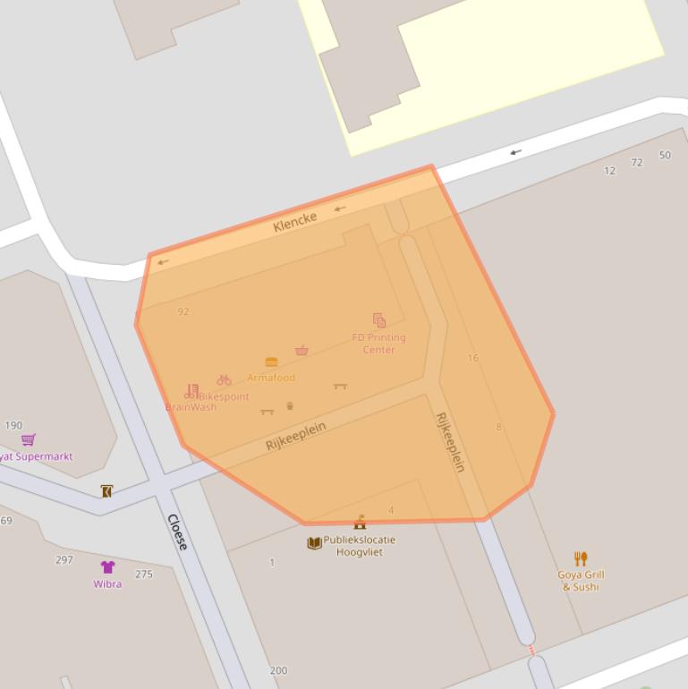 Kaart van postcodegebied 3191VD.