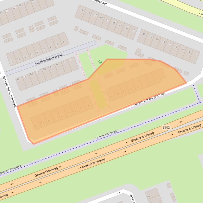 Kaart van postcodegebied 3191WB.