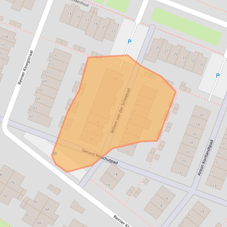 Kaart van postcodegebied 3191XG.