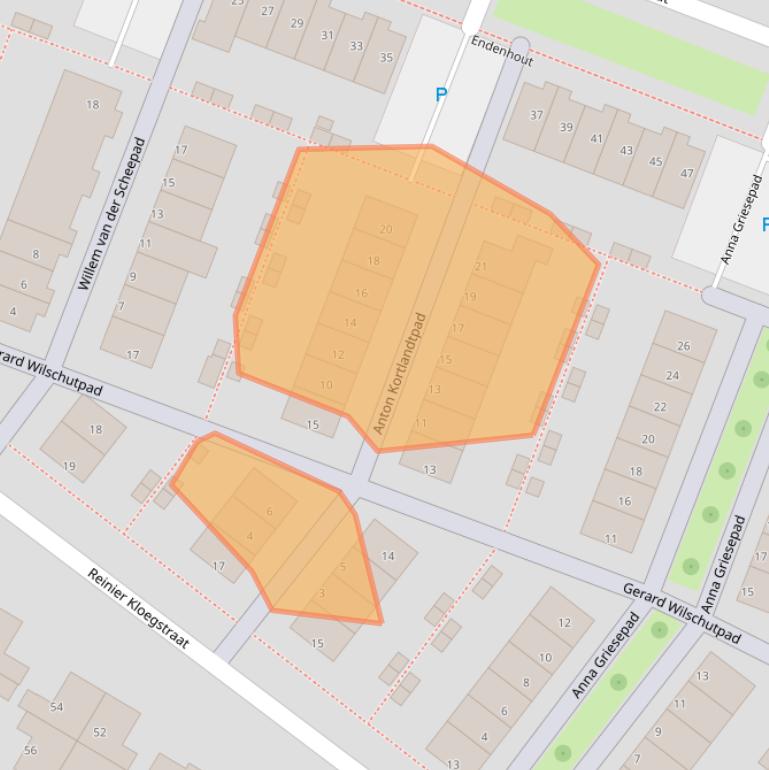 Kaart van postcodegebied 3191XH.