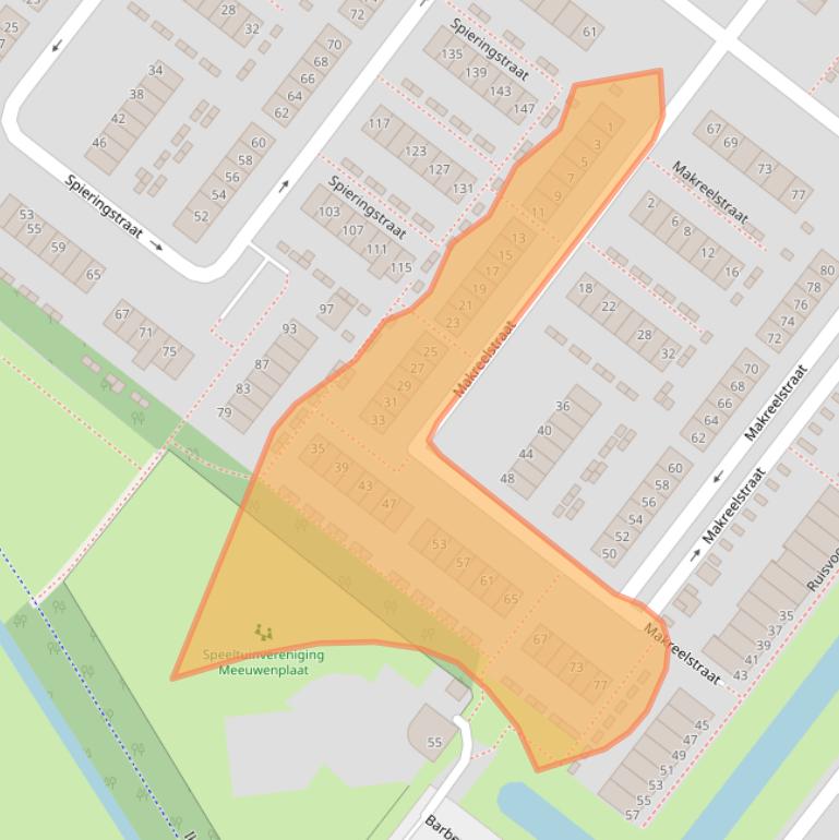 Kaart van postcodegebied 3192AK.