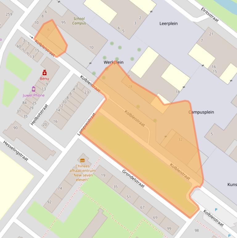 Kaart van postcodegebied 3192BE.